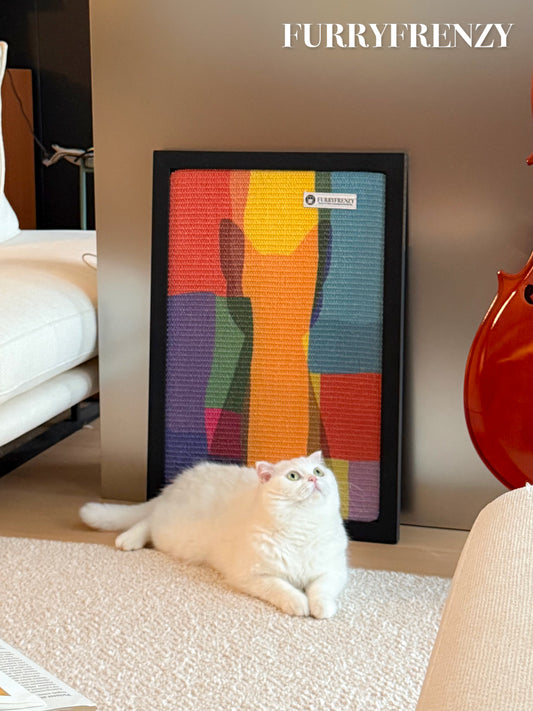 FURRYFRENZY® Decorative Sisal Cat Scratcher / Peel-Stick Cat Scratching Pad