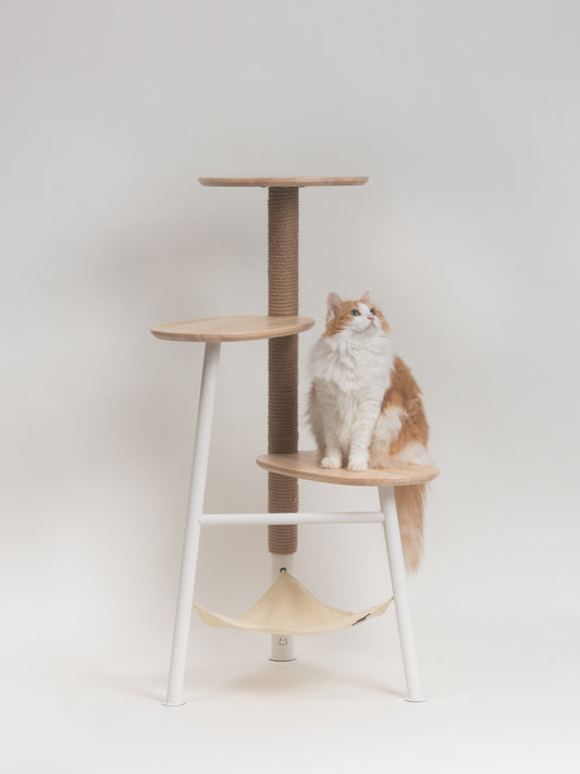inFluffy® Free Climber 4-Tier Cat Tree / Cat Tower - 1.02m Height (Free Woven Pet Mat + Cat Teaser)