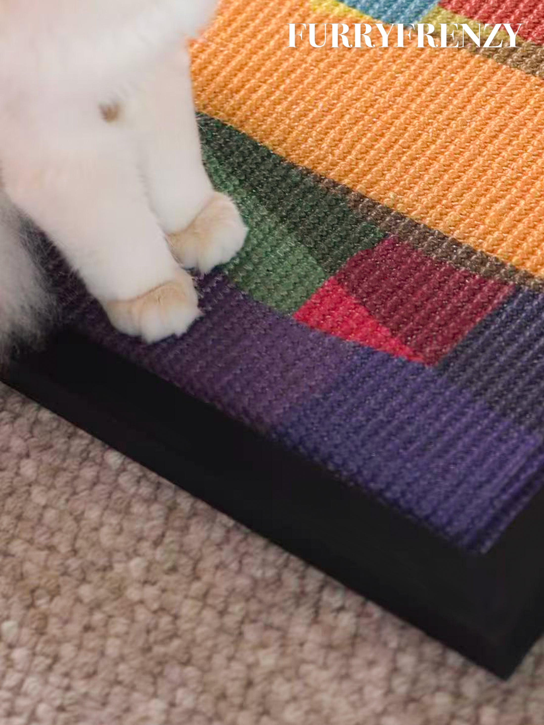 FURRYFRENZY® Decorative Sisal Cat Scratcher / Peel-Stick Cat Scratching Pad