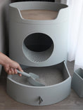 Load image into Gallery viewer, Mayitwill® x Michu XL Castle 2-In-1 Front-Entry Cat Litter Box (Free Scratch Basin + Scoop)