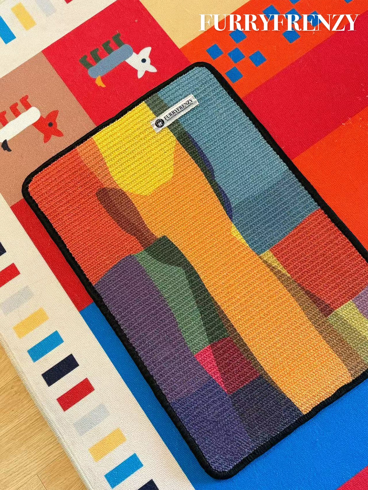 FURRYFRENZY® Decorative Sisal Cat Scratcher / Peel-Stick Cat Scratching Pad