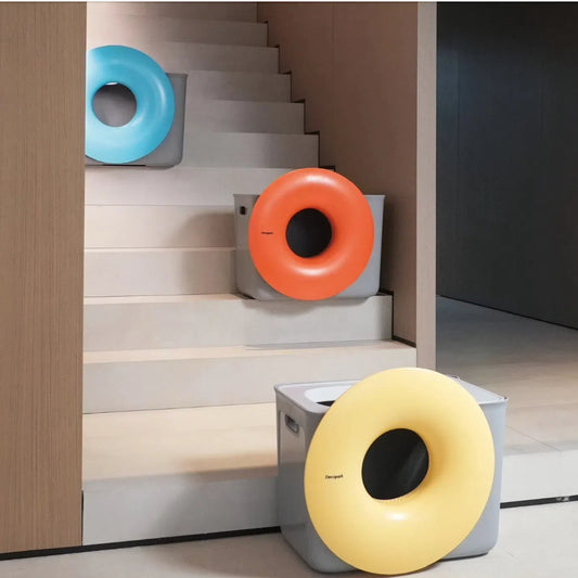 DECOPARK® BlackHole 2-Way Entry Cat Litter Box (Free Litter Scoop + Teaser Wand)