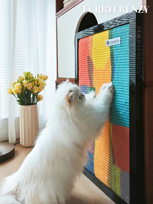 FURRYFRENZY® Decorative Sisal Cat Scratcher / Peel-Stick Cat Scratching Pad
