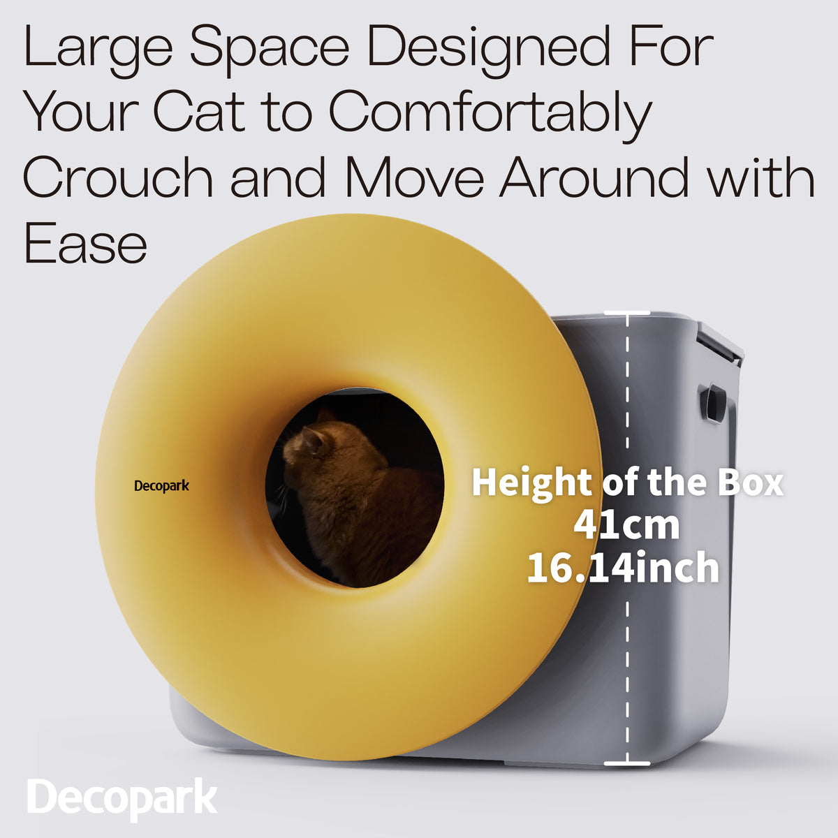 DECOPARK® BlackHole 2-Way Entry Cat Litter Box (Free Litter Scoop+Teaser Wand)