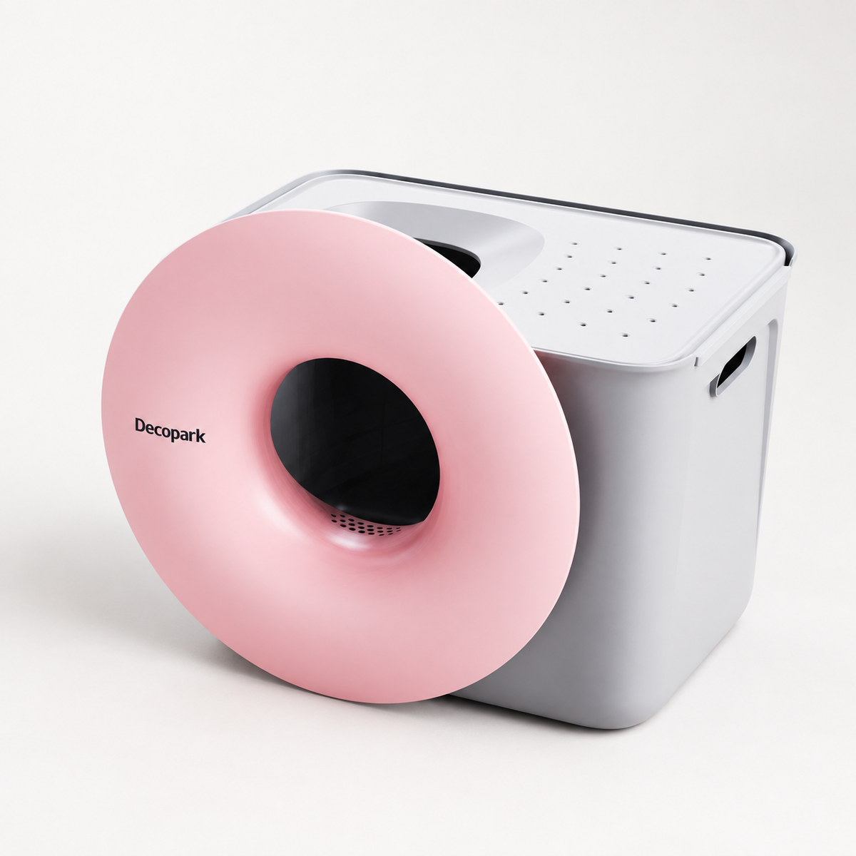 DECOPARK® BlackHole 2-Way Entry Cat Litter Box (Free Litter Scoop+Teaser Wand)