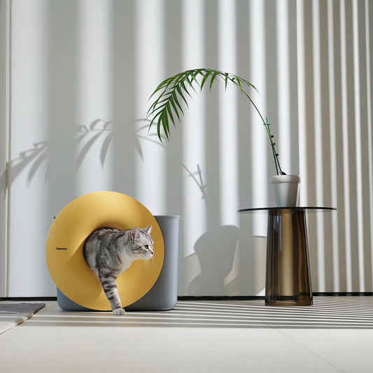 DECOPARK® BlackHole 2-Way Entry Cat Litter Box (Free Litter Scoop+Teaser Wand+Bonus Tofu Cat Litter)