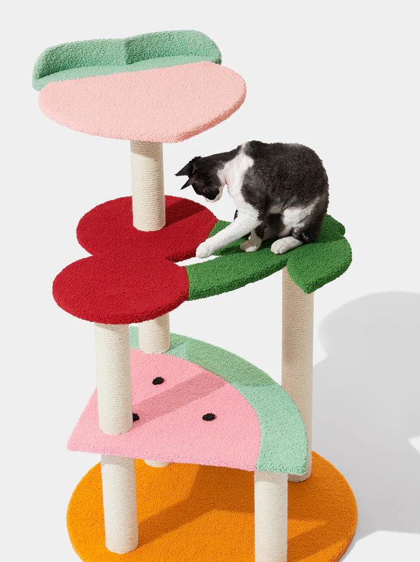 VETRESKA® Fruity Cat Climbing Tree / Scratching Post Cat Tower (120cm Height)