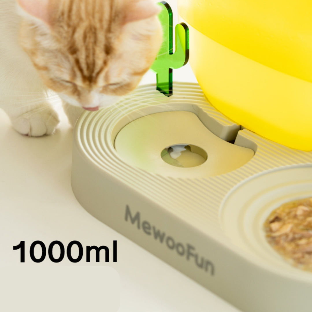 MewooFun® Sunrise Drinking & Feeding 2-In-1 Cat Bowl Set