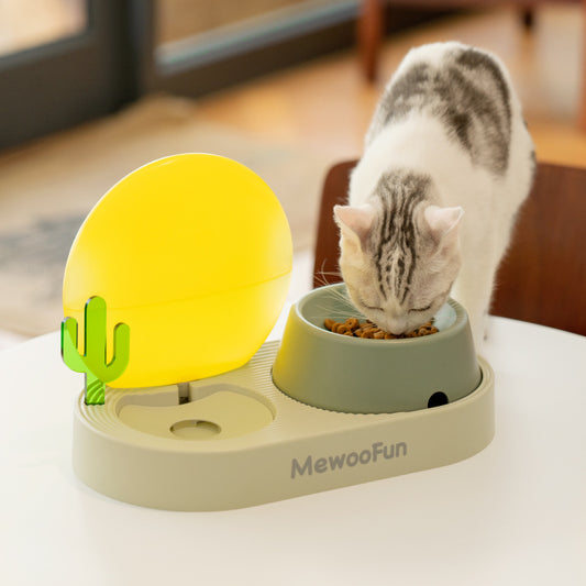 MewooFun® Sunrise Drinking & Feeding 2-In-1 Cat Bowl Set