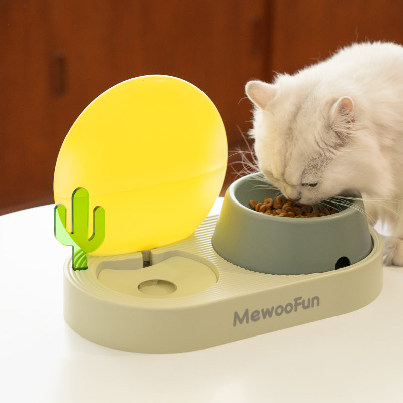 MewooFun® Sunrise Drinking & Feeding 2-In-1 Cat Bowl Set