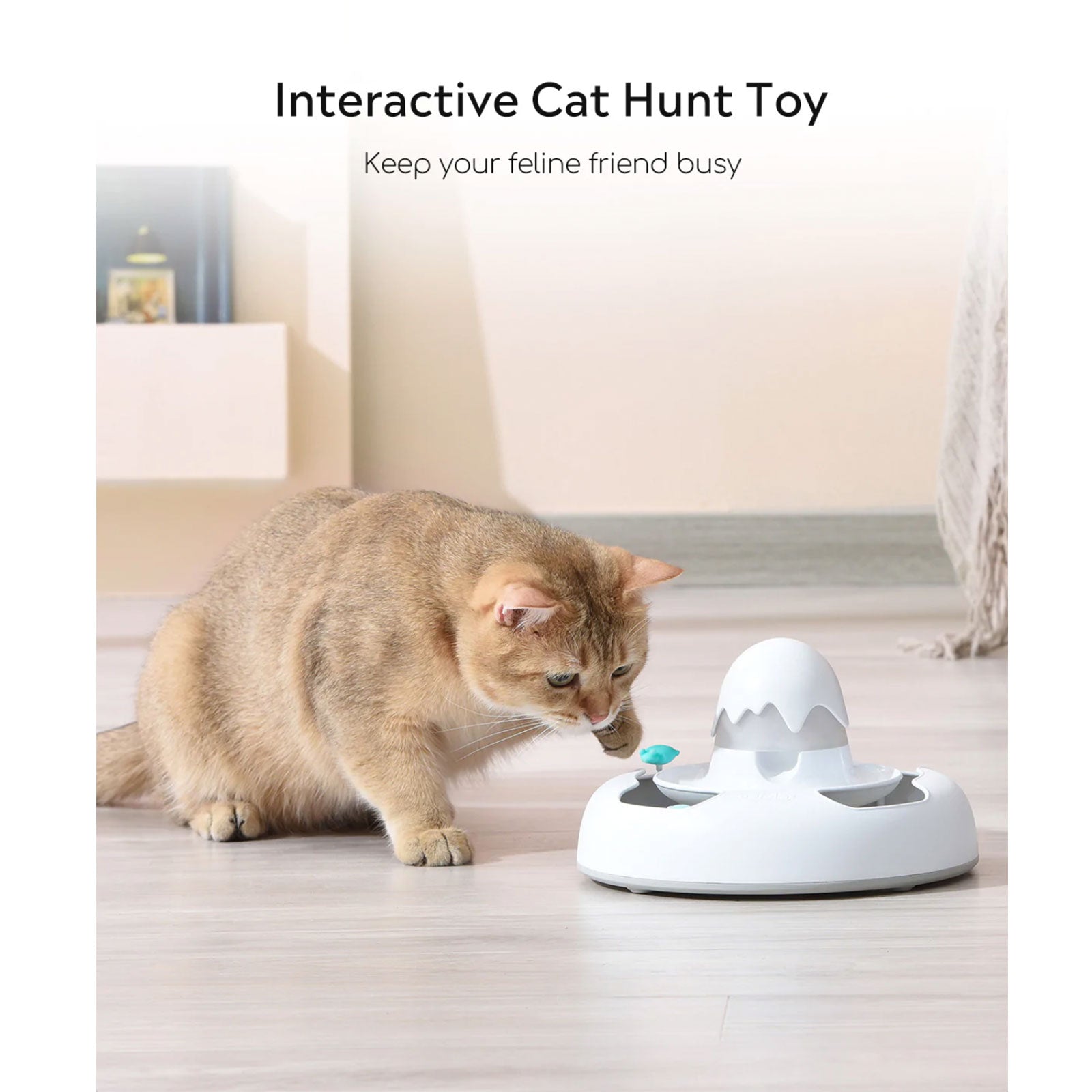 Uah® Pet Yummy Bug Interactive Treat Dispensing Auto Cat Toy