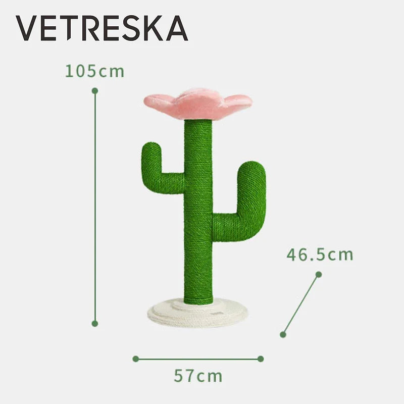 VETRESKA® Hand-made Cat Scratcher / Cat Tree - Cactus Flower (1.05m Height)