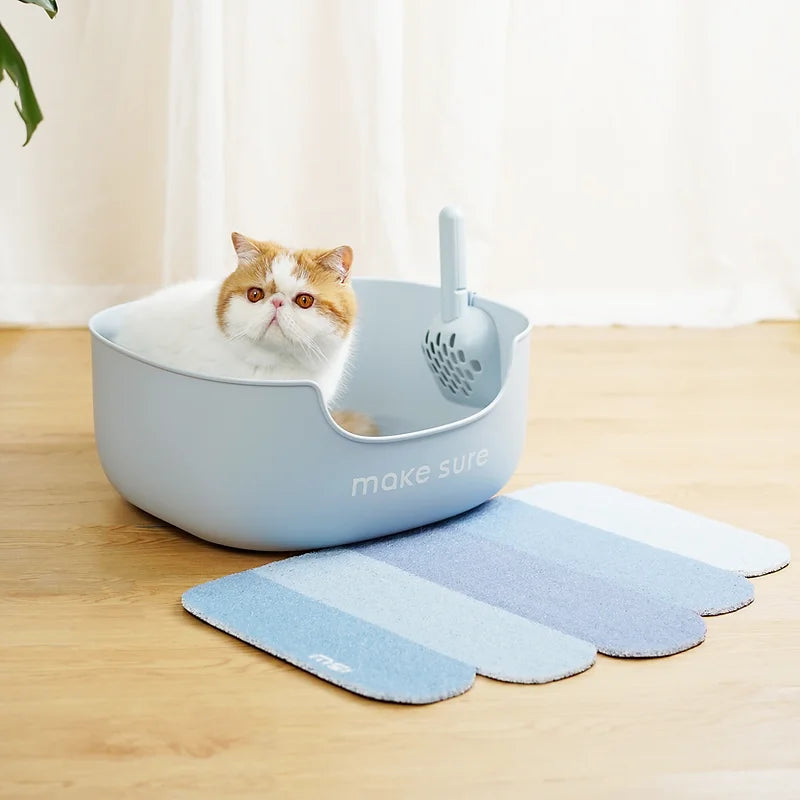 MS! MAKESURE® LITE Large Open Space Cat Litter Box (Free Litter Scoop+Litter Mat)