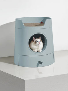 Mayitwill® x Michu XL Castle 2-In-1 Front-Entry Cat Litter Box (Free Scratch Basin + Scoop)