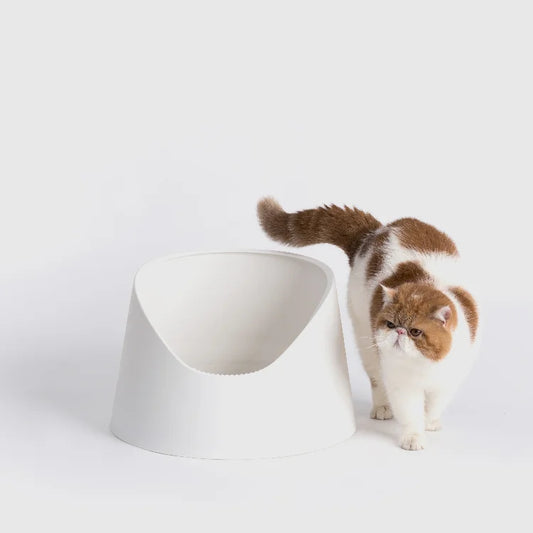 PIDAN® Open Cat Litter Box - White Snow Mountain (Free Litter Scoop+Litter Mat)