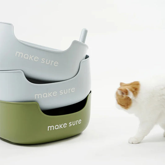 MS! MAKESURE® LITE Large Open Space Cat Litter Box (Free Litter Scoop+Litter Mat)