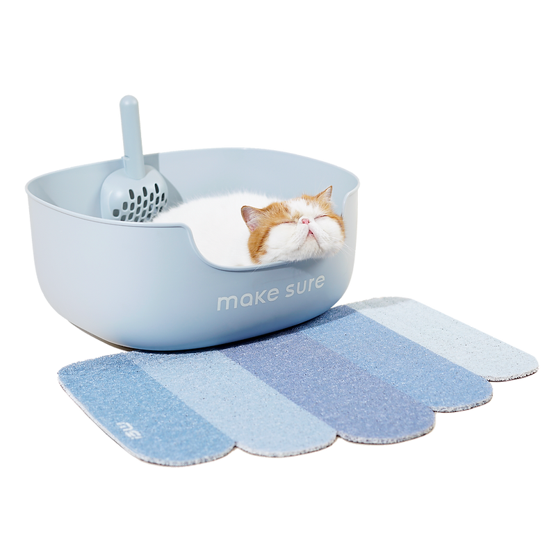 MS! MAKESURE® LITE Large Open Space Cat Litter Box (Free Litter Scoop+Litter Mat)