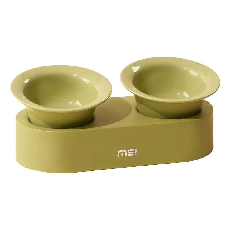 MS! MAKESURE® Ceramic 2-In-1 Jingle Cat Bowl Set