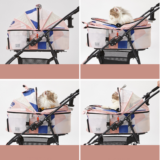 PETKIT® Bon Voyage 2-In-1 Pet Stroller / Pet Carrier - Pink
