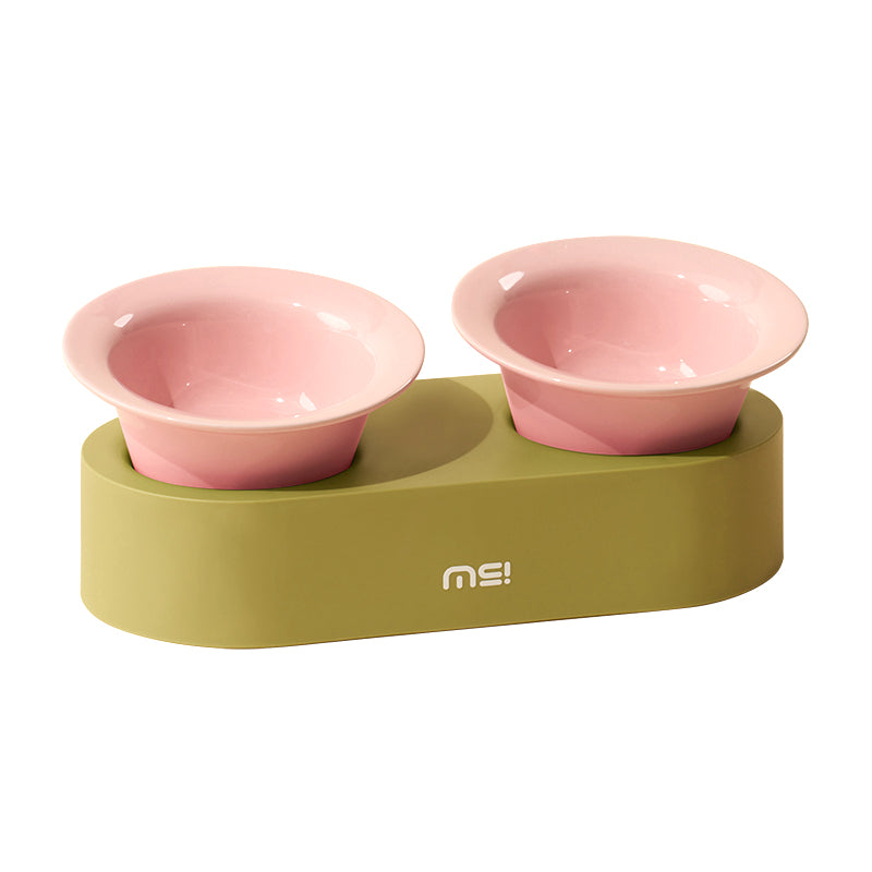 MS! MAKESURE® Ceramic 2-In-1 Jingle Cat Bowl Set